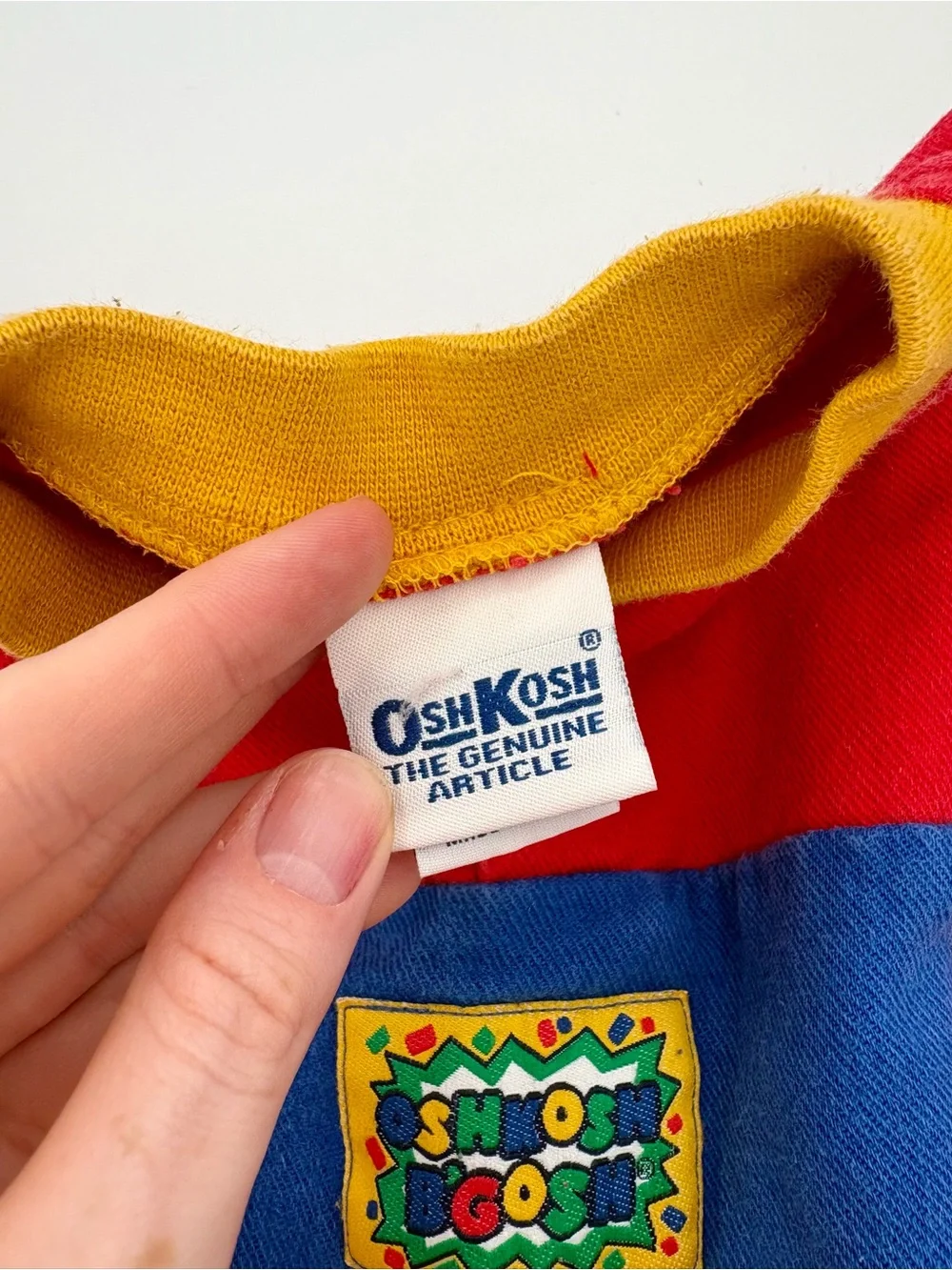 Vintage Oshkosh B’Gosh Colorblock Sweatshirt Henley Primary Colors 90’s Kidcore